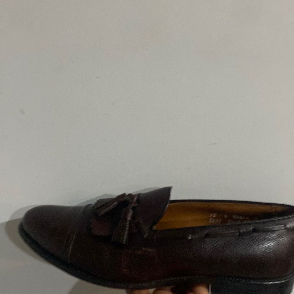 Allen Edmonds Men's Shoes EE Grayson Tassel Loafers Brown Leather Slip On Sz 12